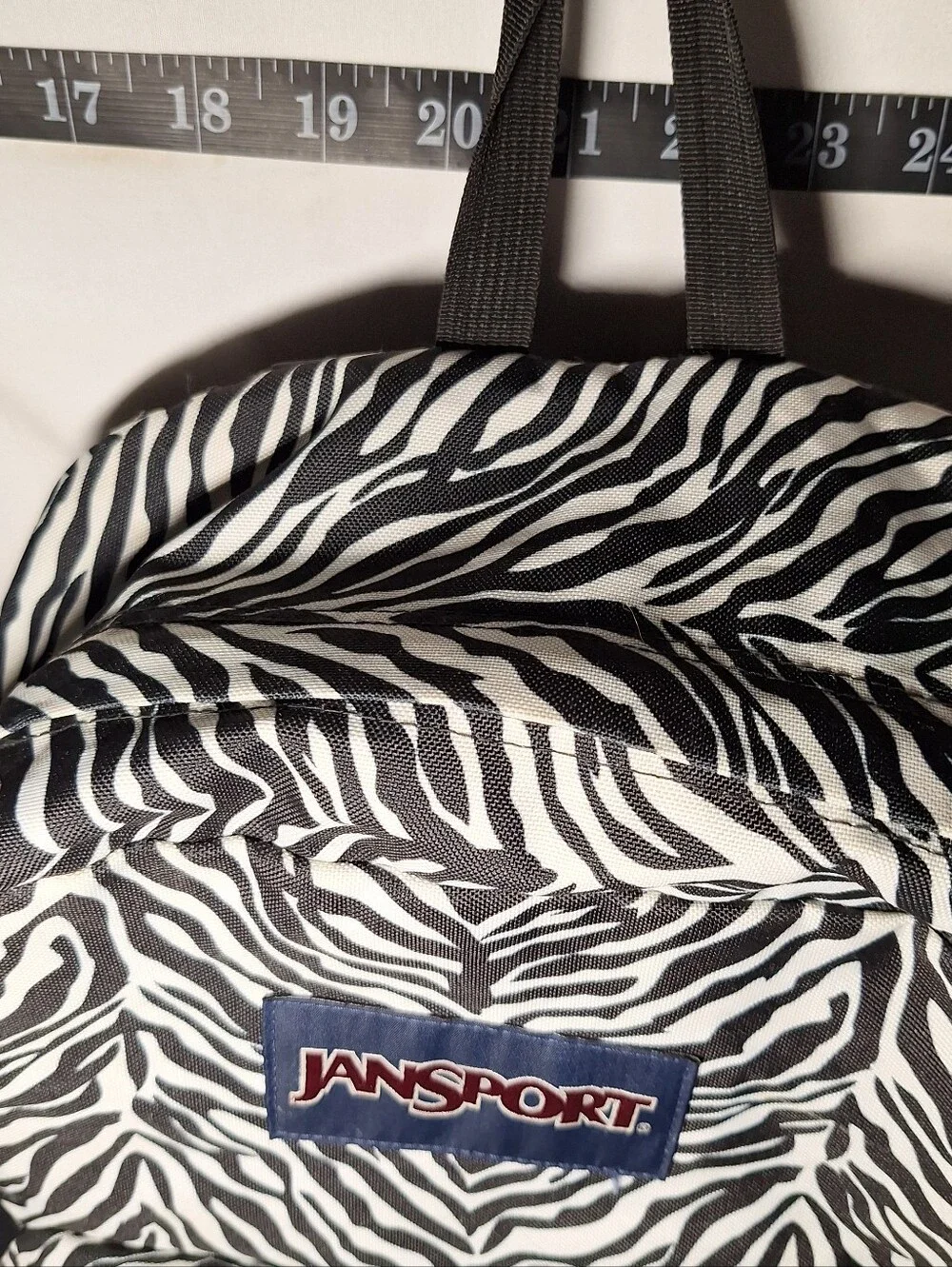 Jansport Backpack Zebra Black White w/ Purple Accents